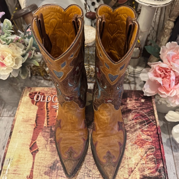 RARE OLD GRINGO GOLONDRITA INLAY BOOTS | COWBOY WESTERN | BUTTERCUP GOLONDRINA - Picture 3 of 15